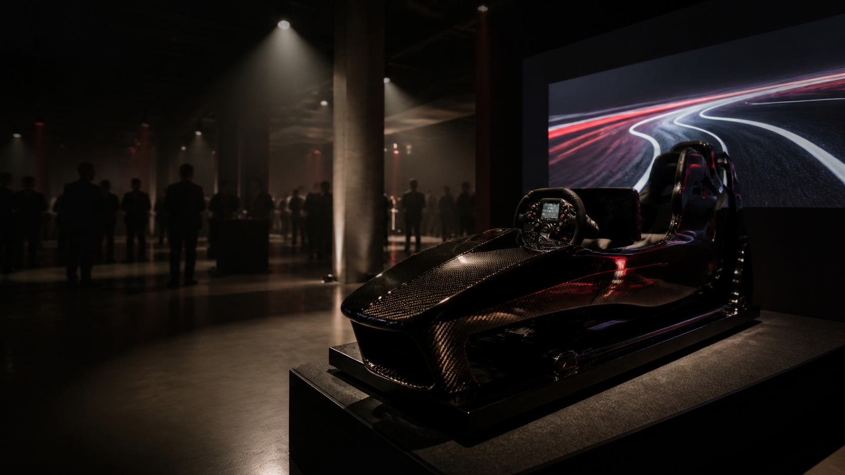 Formula-style simulator at a premium event