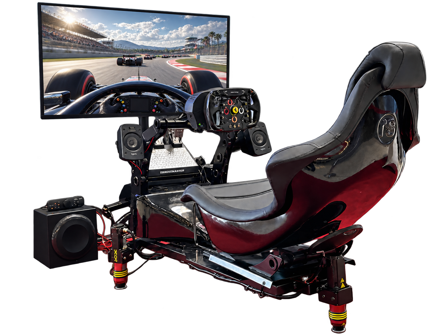 SimFX Formula racing simulator with its original steering wheel and equipment