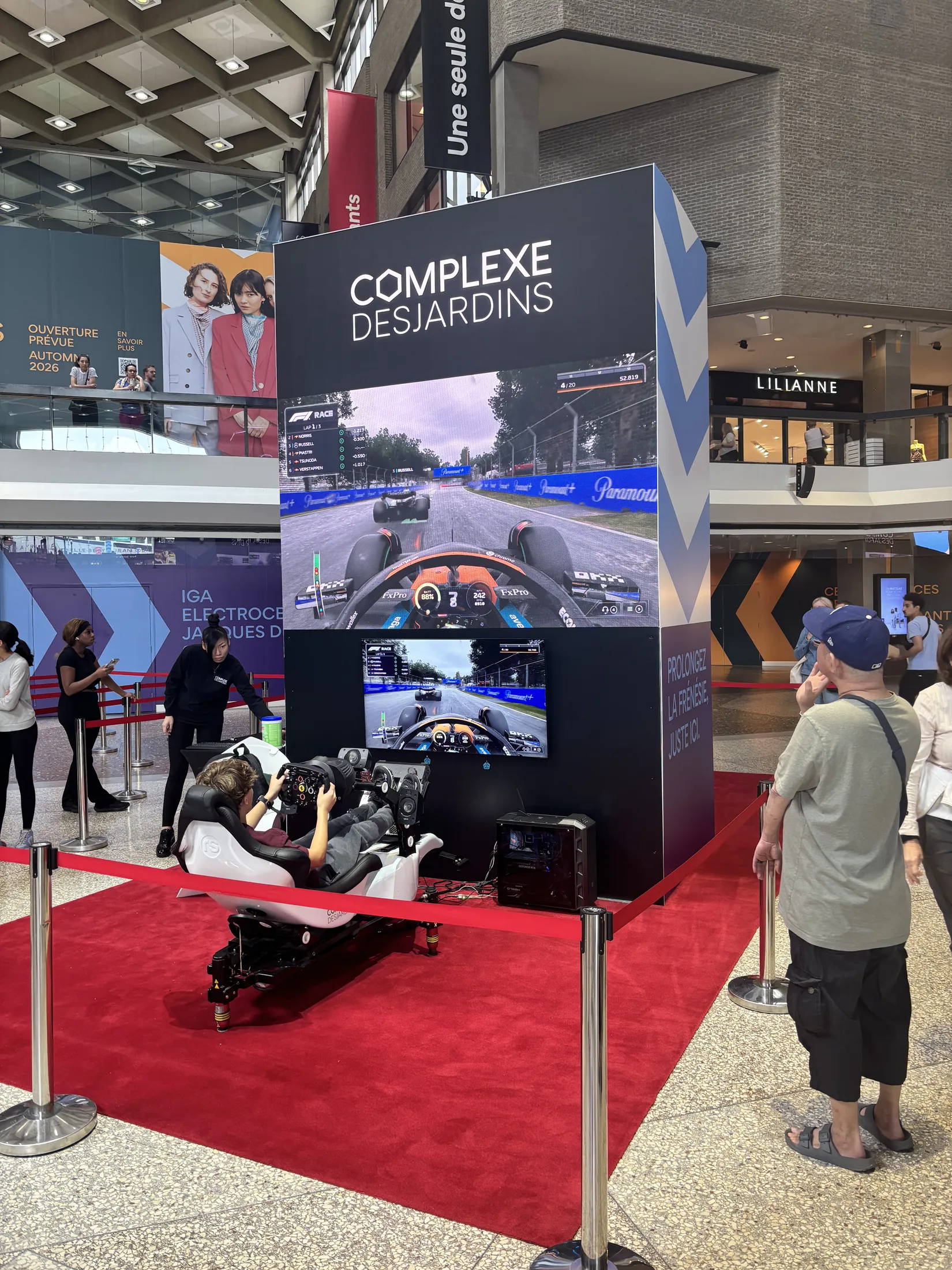 Formula racing activation at Complexe Desjardins in Montreal
