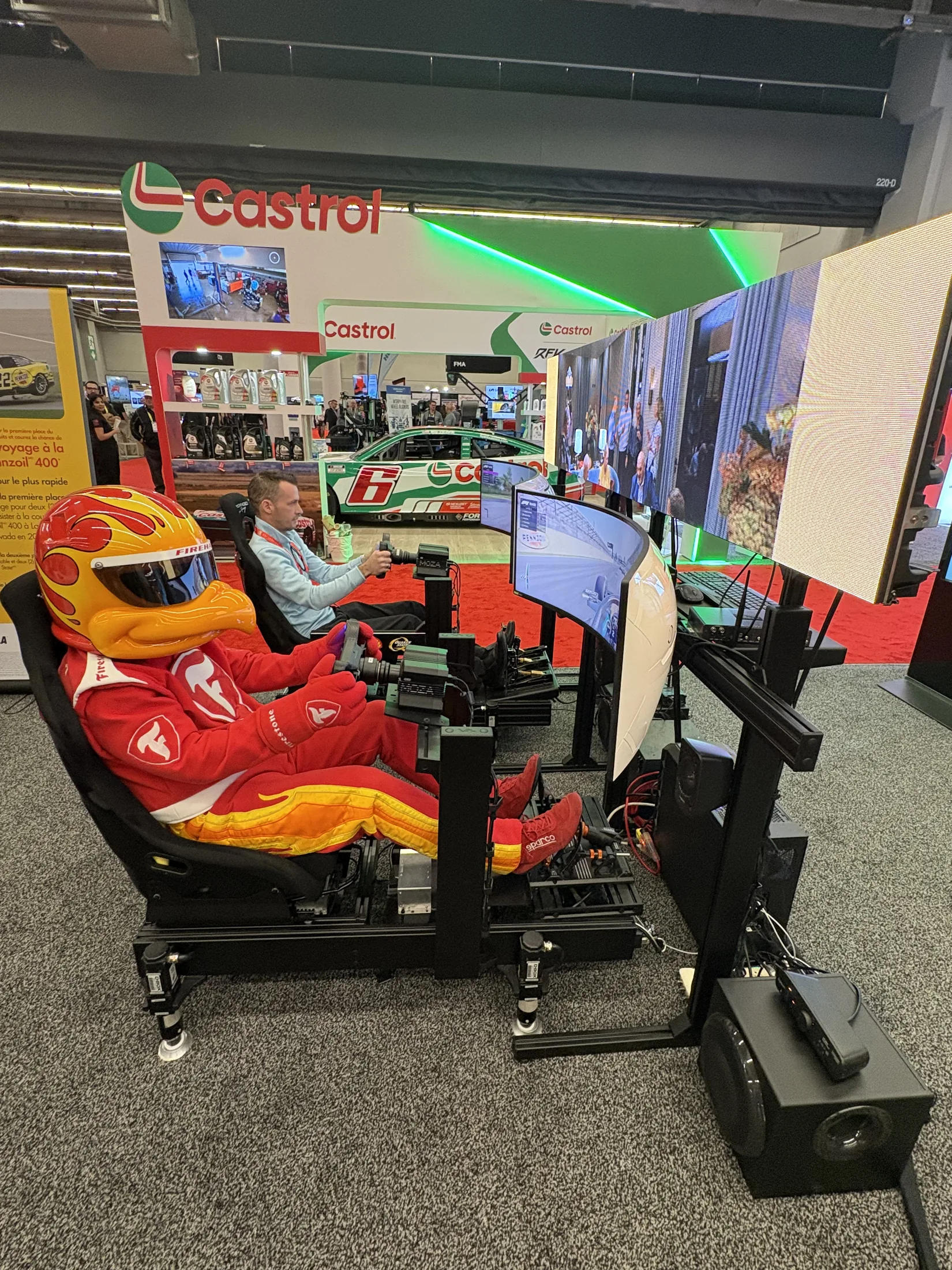 Branded Pennzoil simulator installation