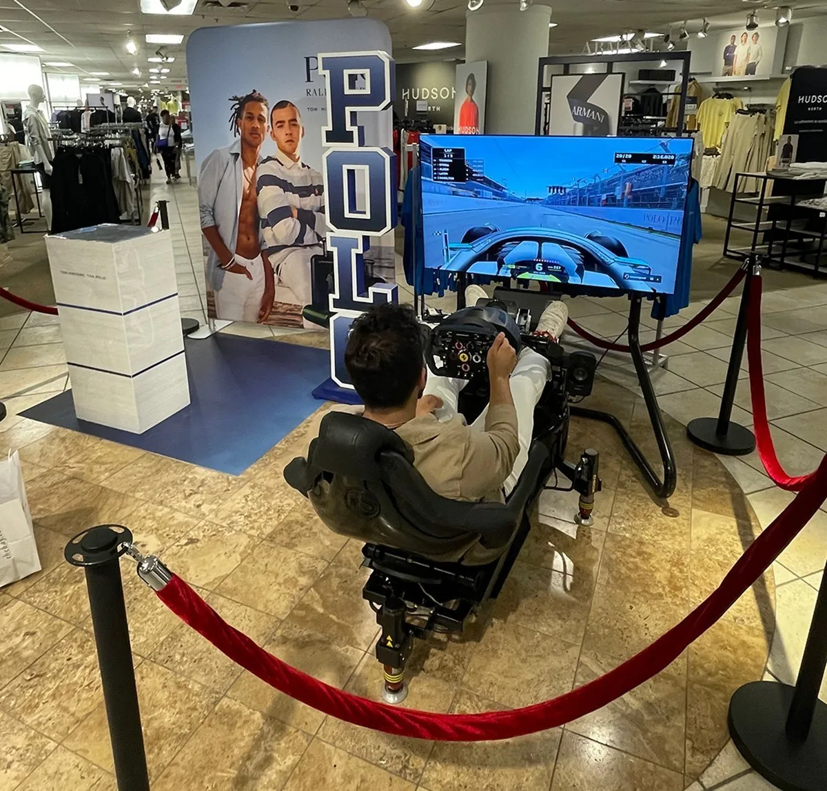 Guest driving at the Polo Ralph Lauren F1 activation